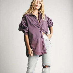 NWT Free People Cool & Clean Solid Button Down - mauve / tunic
